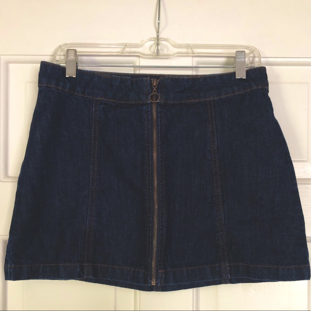 Altar’d State Front Zipper Jean Mini Skirt S